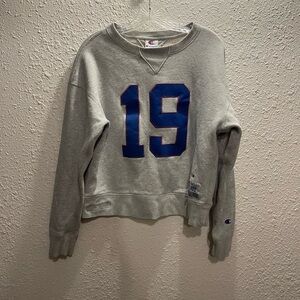 Champion Gray Sweatshirt with‎ Blue Print